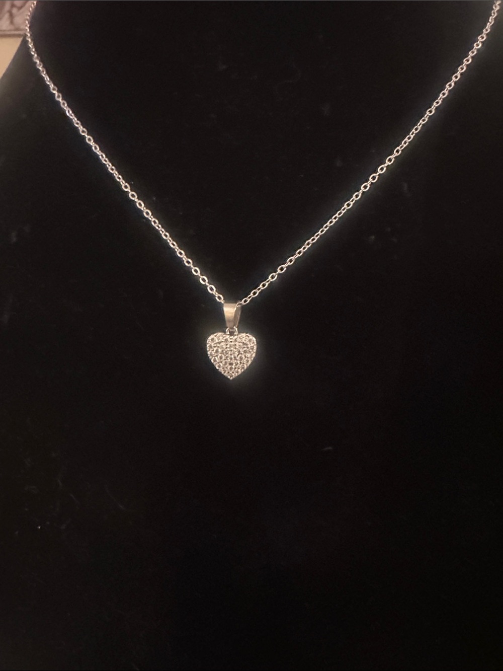 LSJ Pave Heart Pendant 16-18in Necklace